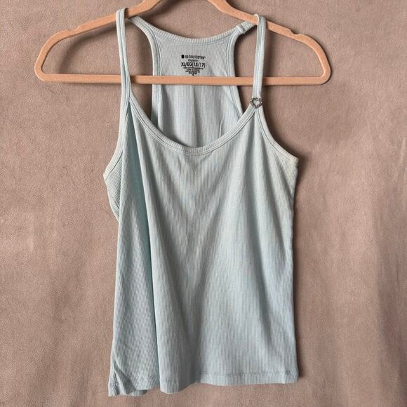 Vintage Y2K Cami Tank Top Rhinestones Blue McBling 2000s Medium - Picture 2 of 4